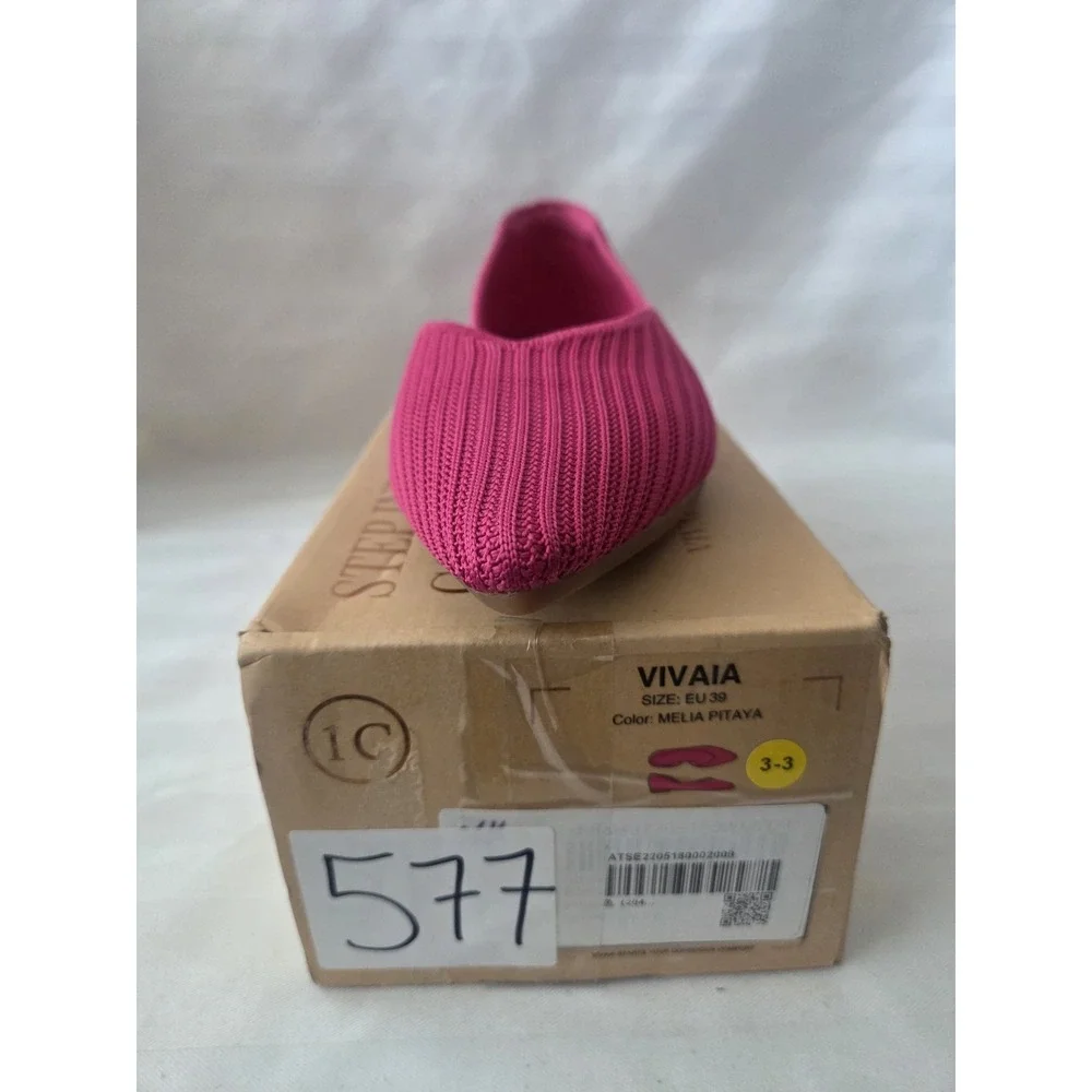 VIVAIA Melia Pitaya Pink Pointed‎ Toe dOrsay Knit Flats EU 39 US 8 NEW